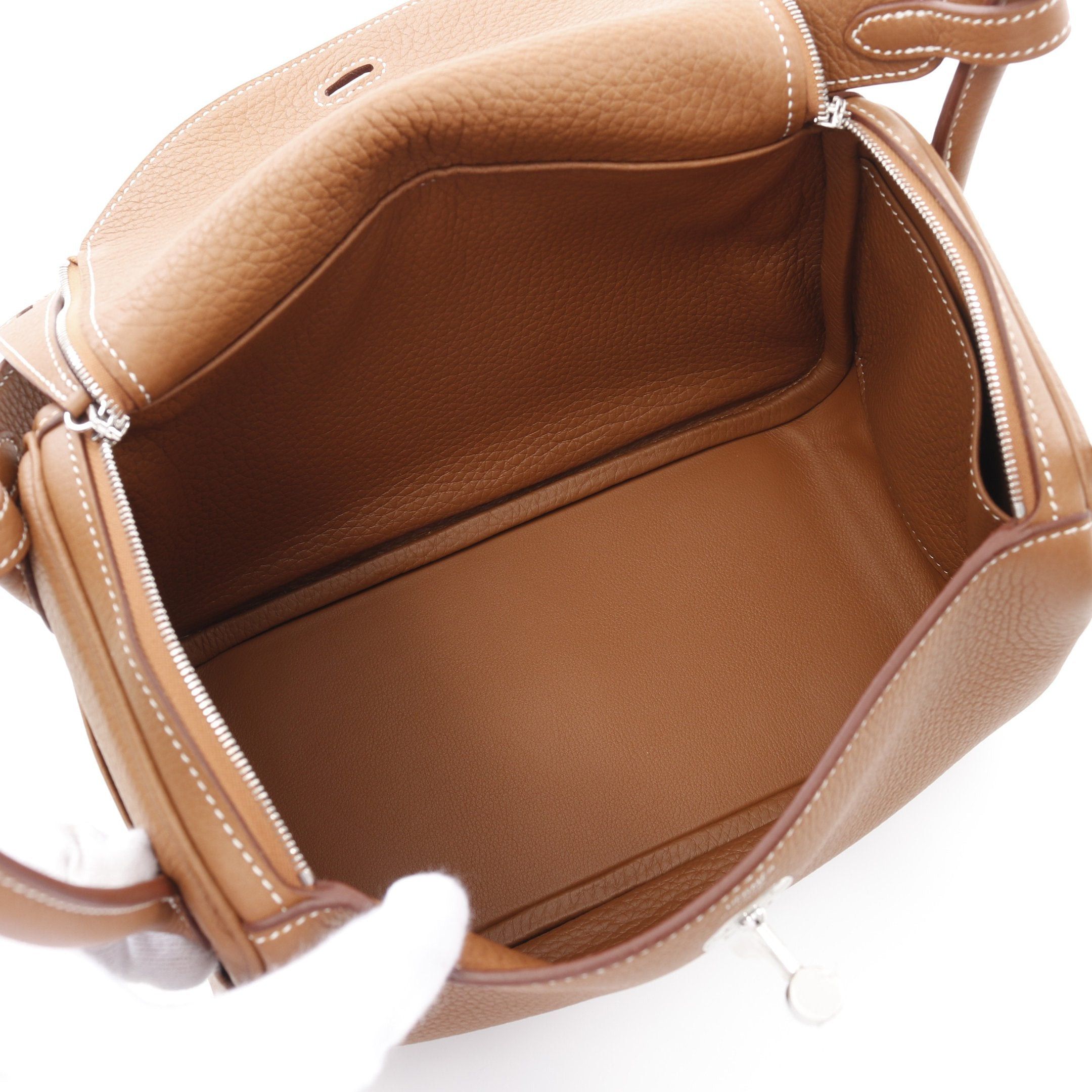 Hermes Hermes Lindy 26 Gold Shoulder Bag Clemence Leather Light Brown Silver Hardware K Stamp Size ONE SIZE - 3 Thumbnail