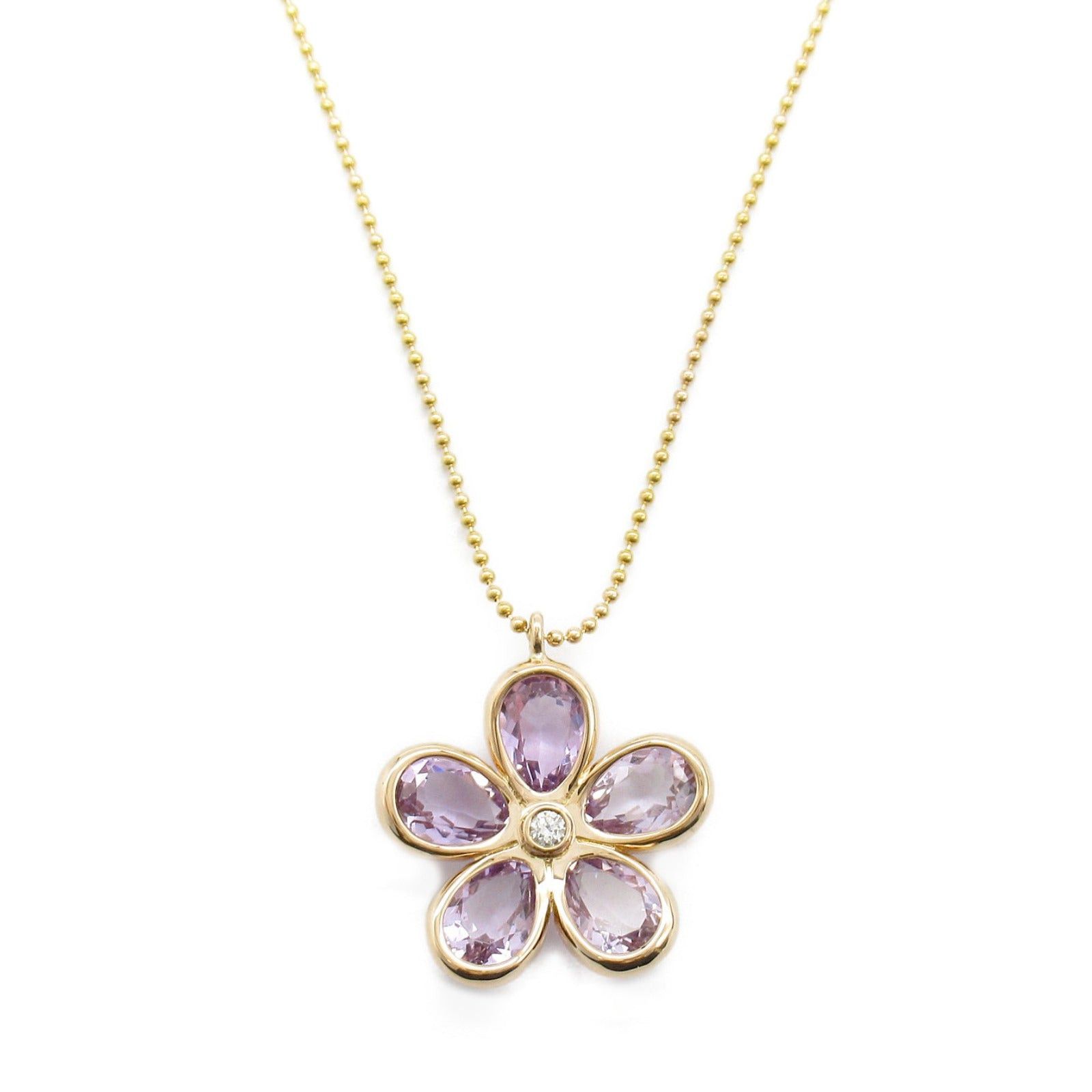 Tiffany & Co. Tiffany Co Garden Flower Amethyst Necklace K18Pg (Pink Gold) Diamond Clear Purple Size ONE SIZE - 2 Thumbnail
