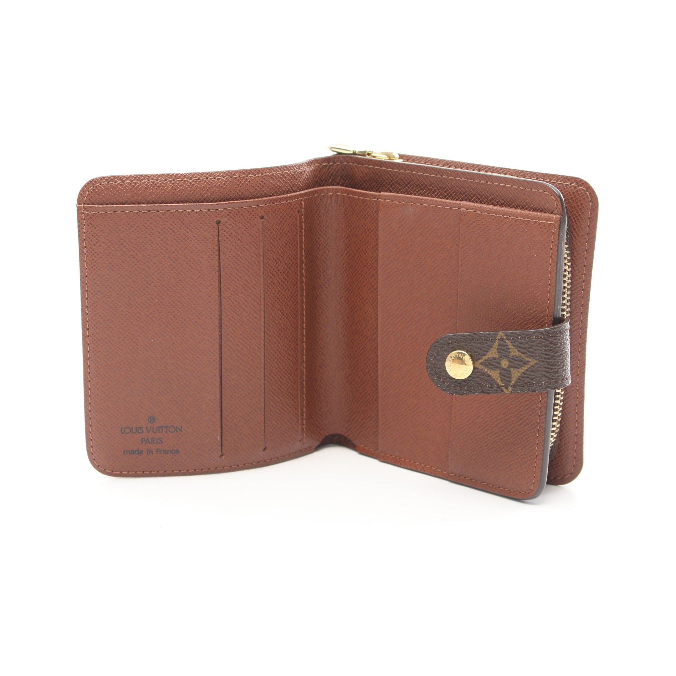 Louis Vuitton Louis Vuitton Compact Zip Monogram Bi-Fold Wallet Brown Size ONE SIZE - 3 Thumbnail