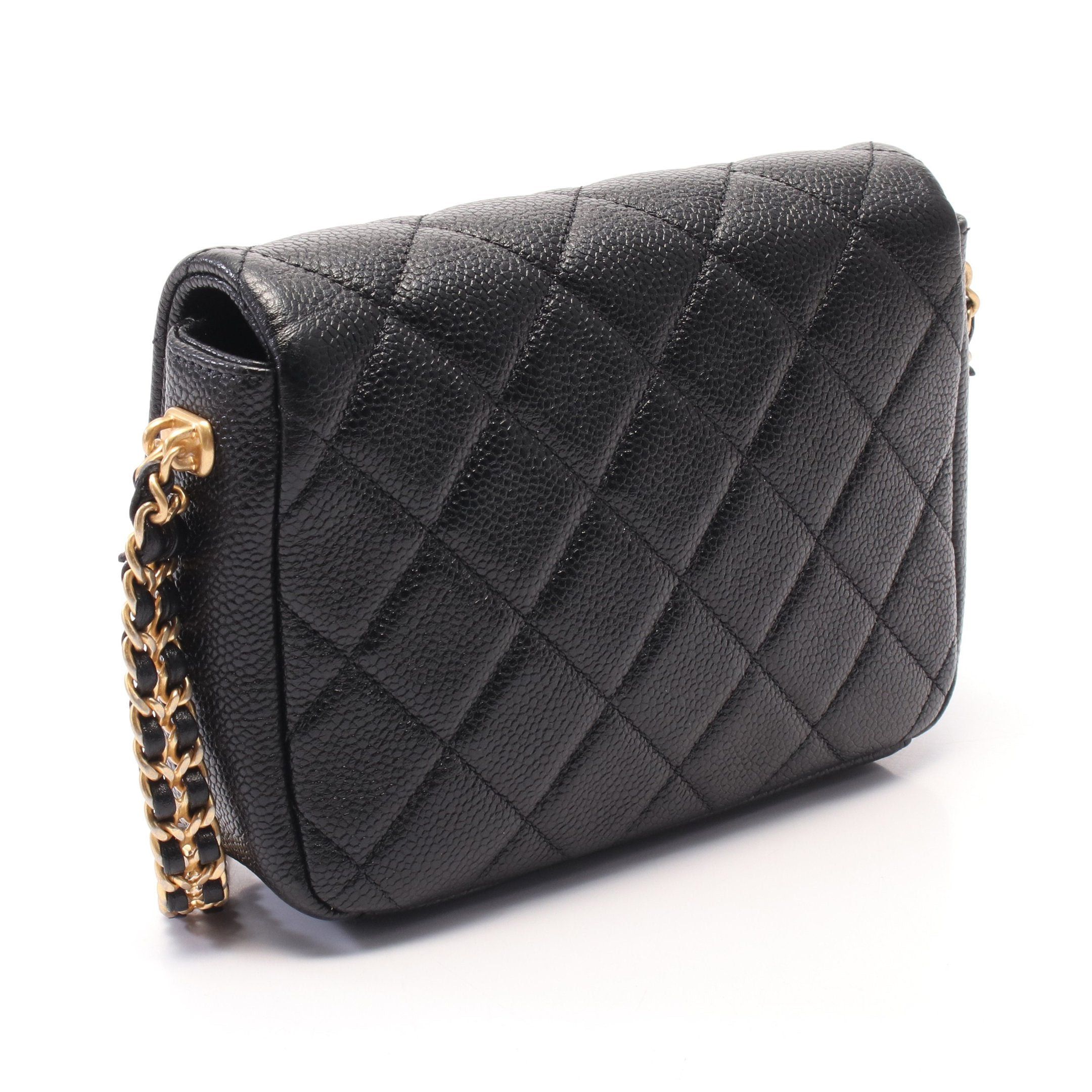Chanel Chanel Matelasse Chain Shoulder Bag Caviar Skin Black Gold Hardware Size ONE SIZE - 2 Thumbnail