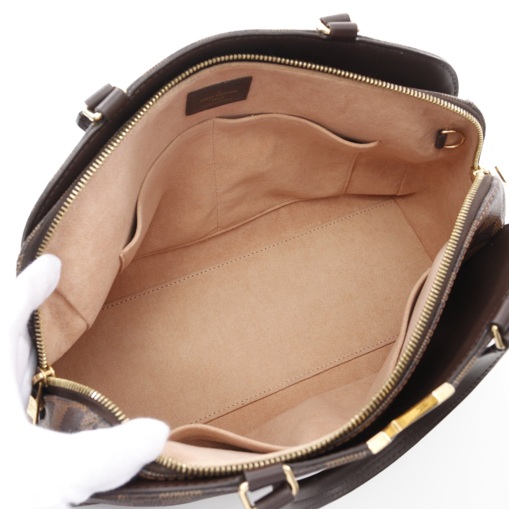 Louis Vuitton Louis Vuitton Kensington Bowling Bag Damier Ebene Handbag Leather Brown Size ONE SIZE - 3 Thumbnail