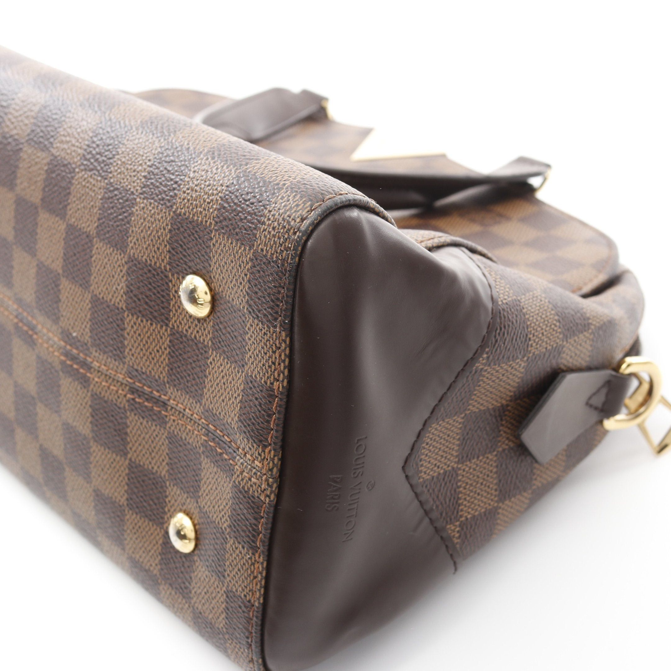 Louis Vuitton Louis Vuitton Kensington Bowling Bag Damier Ebene Handbag Leather Brown Size ONE SIZE - 8 Thumbnail