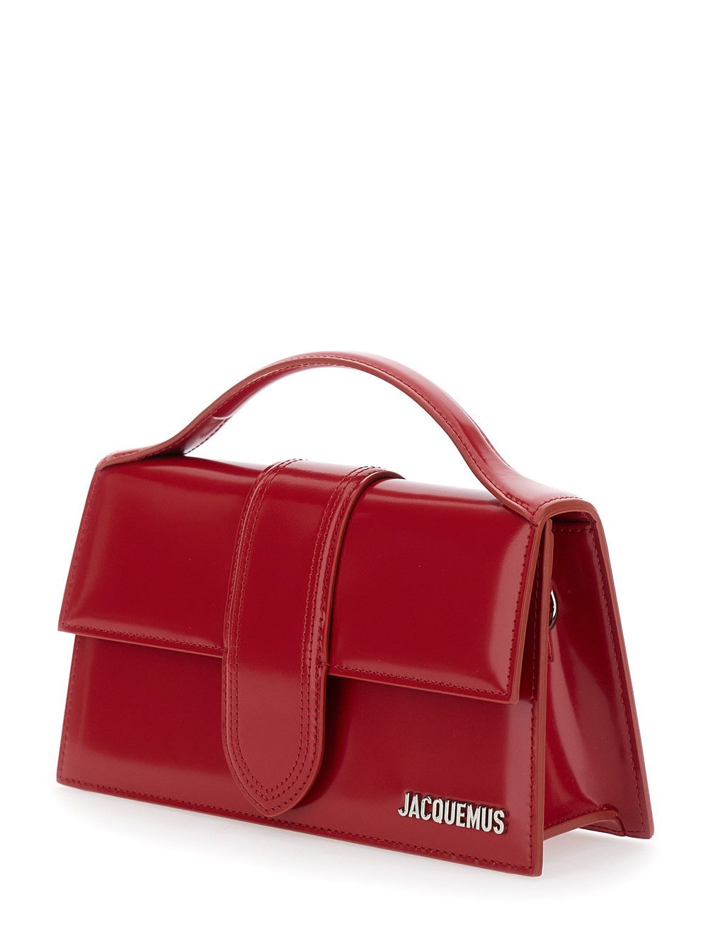 Jacquemus 'Le Grand Bambino' Red Handbag with Logo Lettering on the Front in Patent Leather Woman Size ONE SIZE - 2 Thumbnail