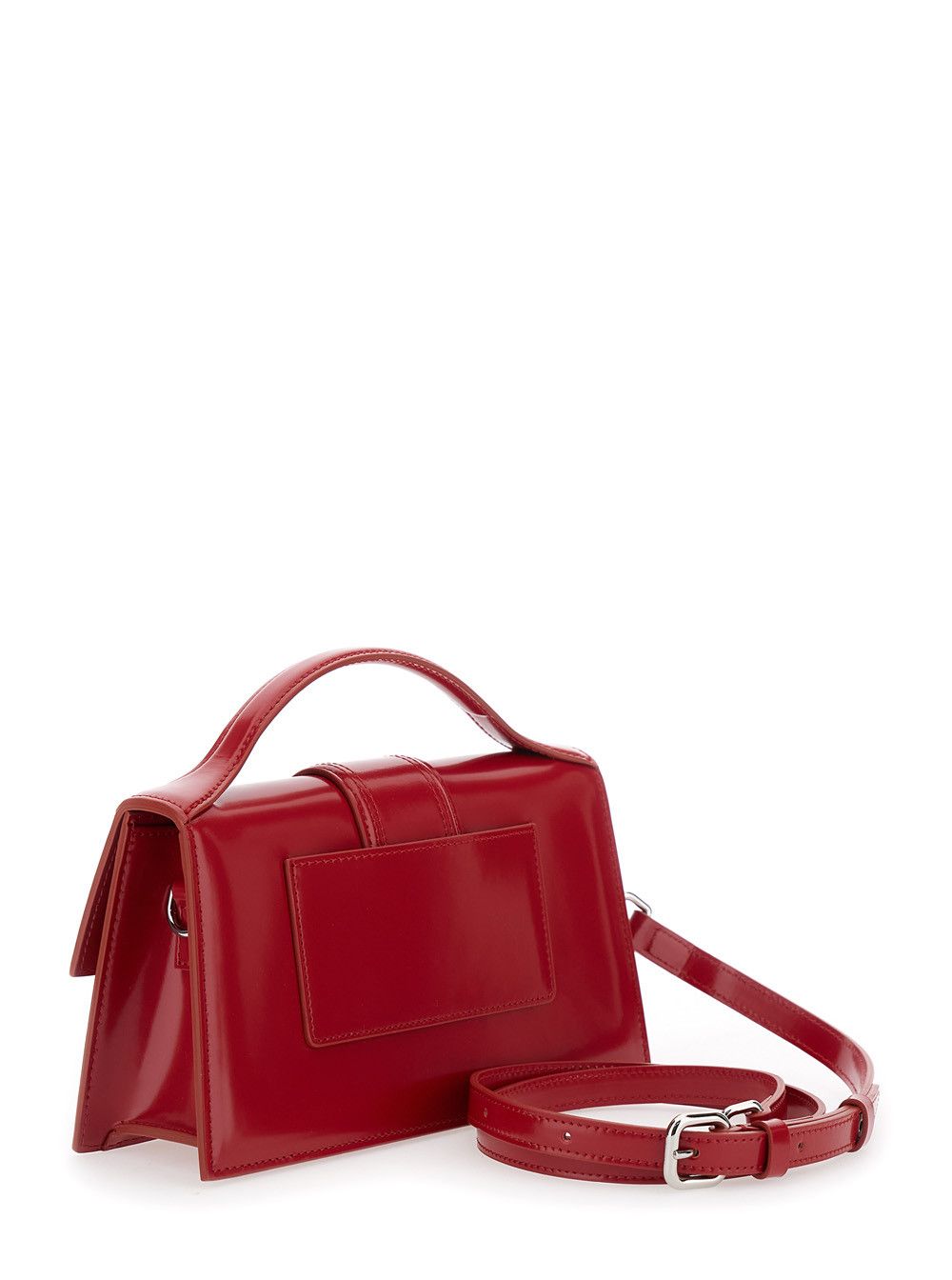 Jacquemus 'Le Grand Bambino' Red Handbag with Logo Lettering on the Front in Patent Leather Woman Size ONE SIZE - 3 Thumbnail