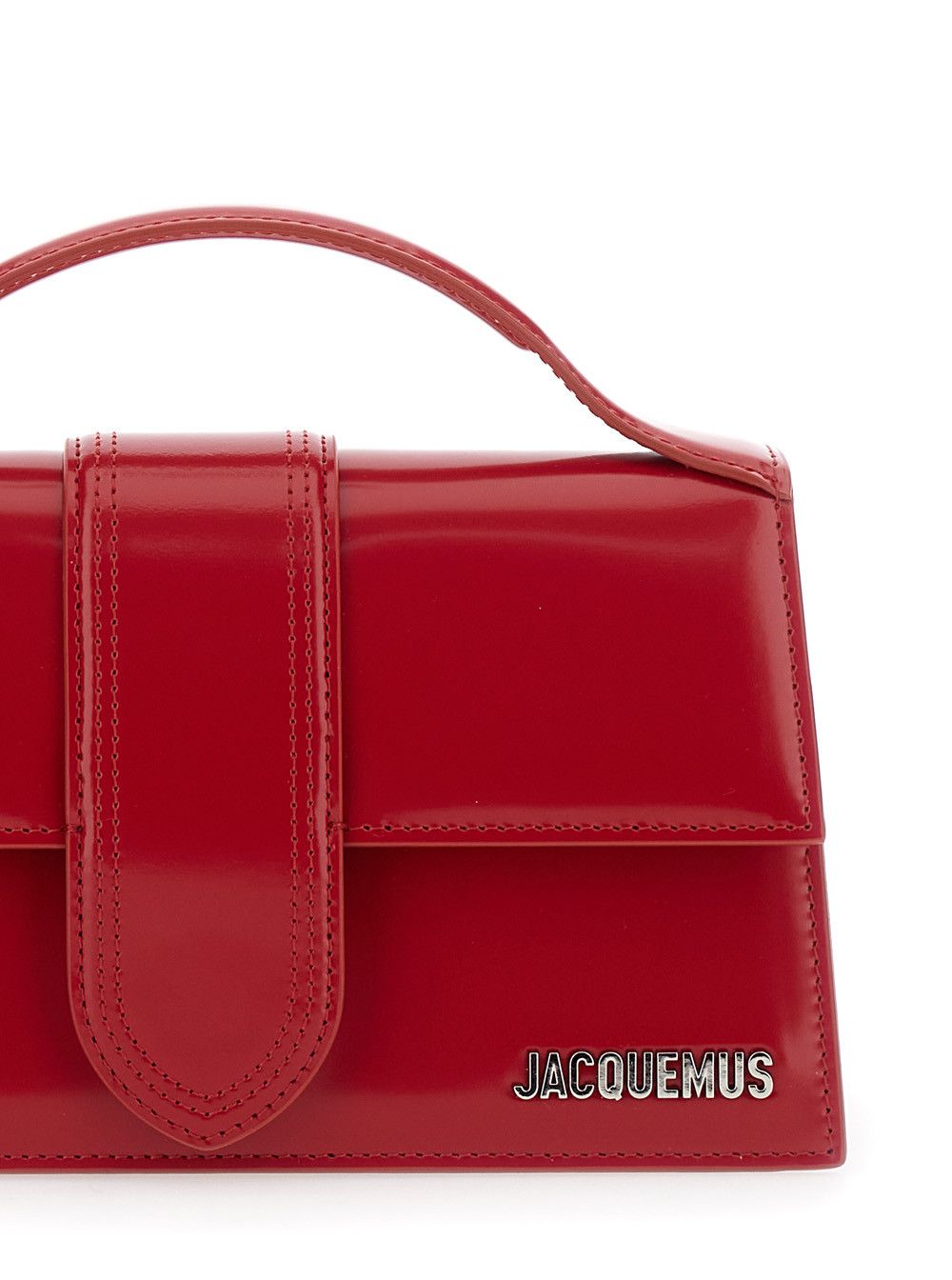 Jacquemus 'Le Grand Bambino' Red Handbag with Logo Lettering on the Front in Patent Leather Woman Size ONE SIZE - 5 Thumbnail