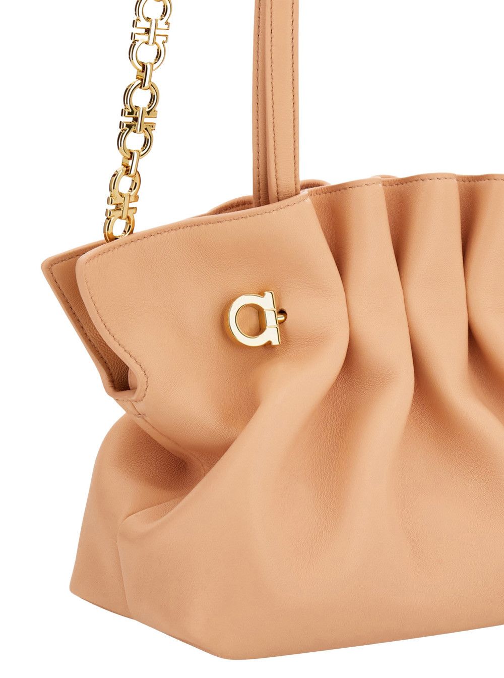 Salvatore Ferragamo Pink Crossbody Bag with Chain-Link Handle and Gancini Plaque on the Front in Leather Woman Size ONE SIZE - 5 Thumbnail