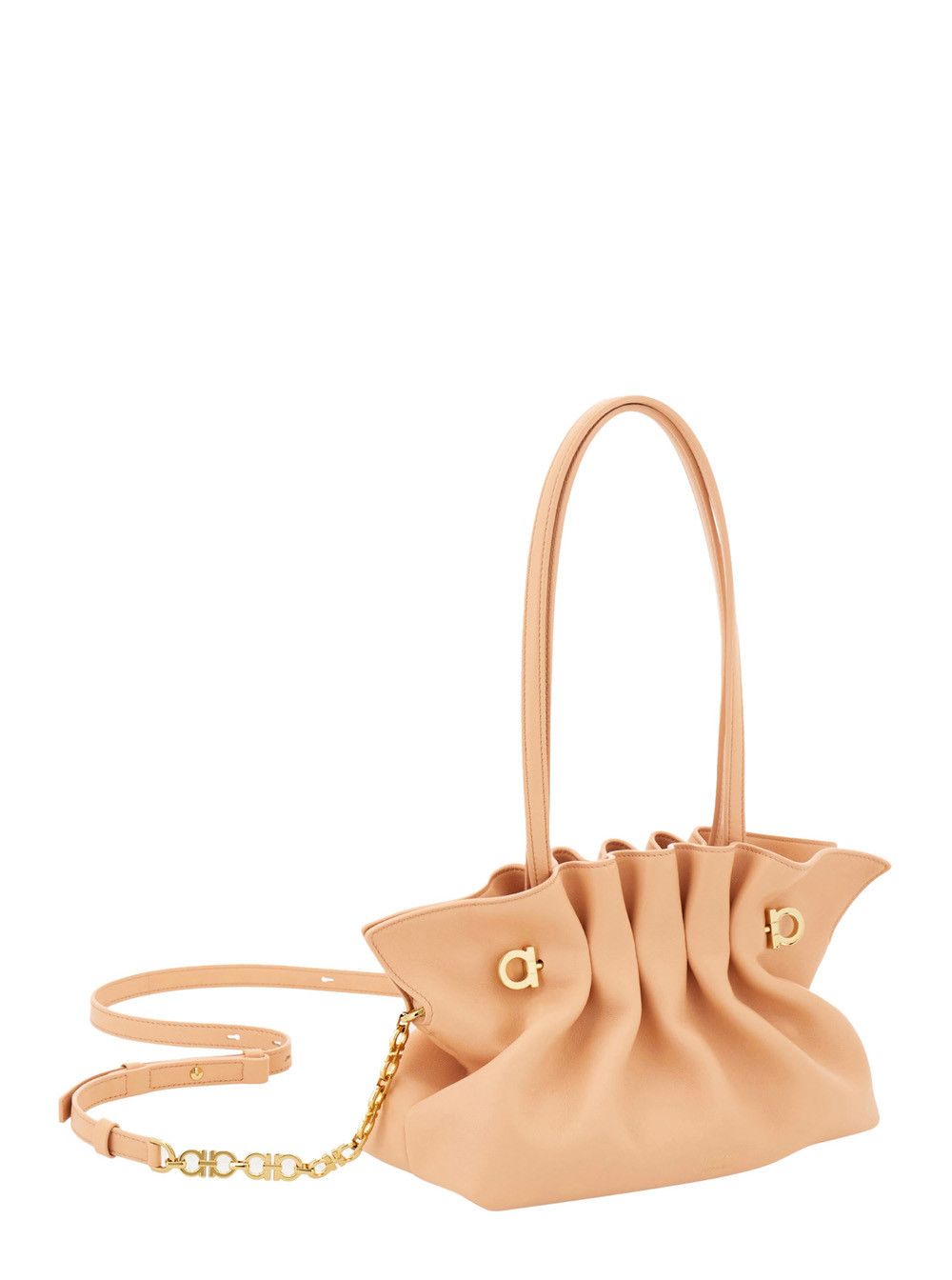 Salvatore Ferragamo Pink Crossbody Bag with Chain-Link Handle and Gancini Plaque on the Front in Leather Woman Size ONE SIZE - 2 Thumbnail