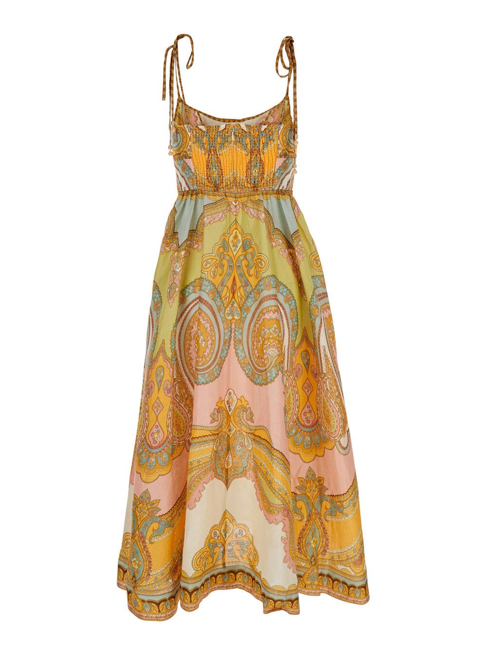 Zimmermann 'Maxine' Multicolor Dress with All-Over Graphic Print in Linen Woman Size S / US 4 / IT 40 - 2 Thumbnail