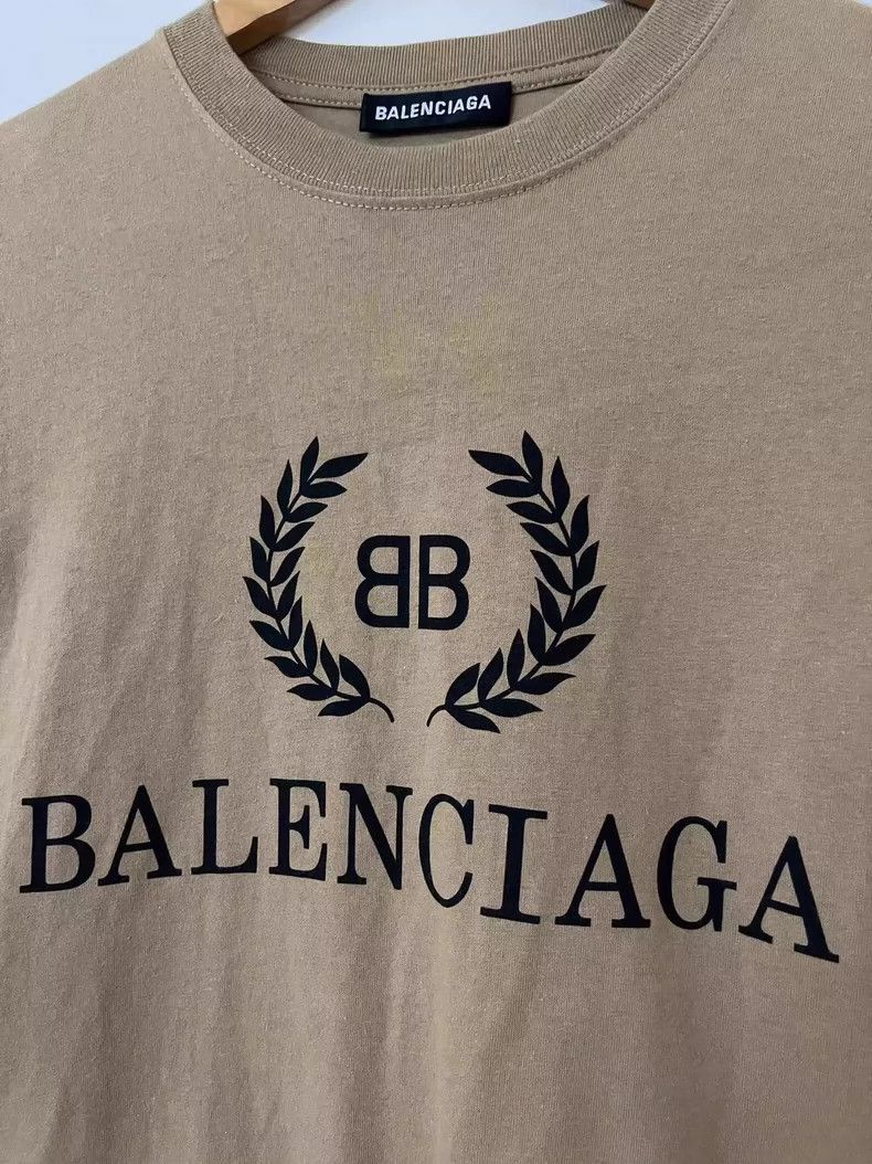 Balenciaga Balenciaga Khaki T-Shirt with Logo Design - dmc Size US XS / EU 42 / 0 - 2 Thumbnail
