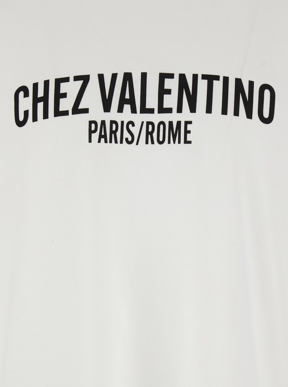 Valentino 'Chez' White Crewneck T-Shirt with Maxi Logo Print on the Front in Cotton Man Size US M / EU 48-50 / 2 - 3 Thumbnail