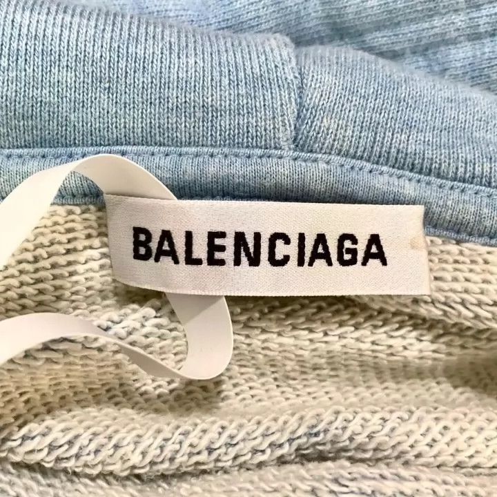 Balenciaga Balenciaga Logo Hoodie in Light Blue Color - dmc Size US S / EU 44-46 / 1 - 5 Thumbnail