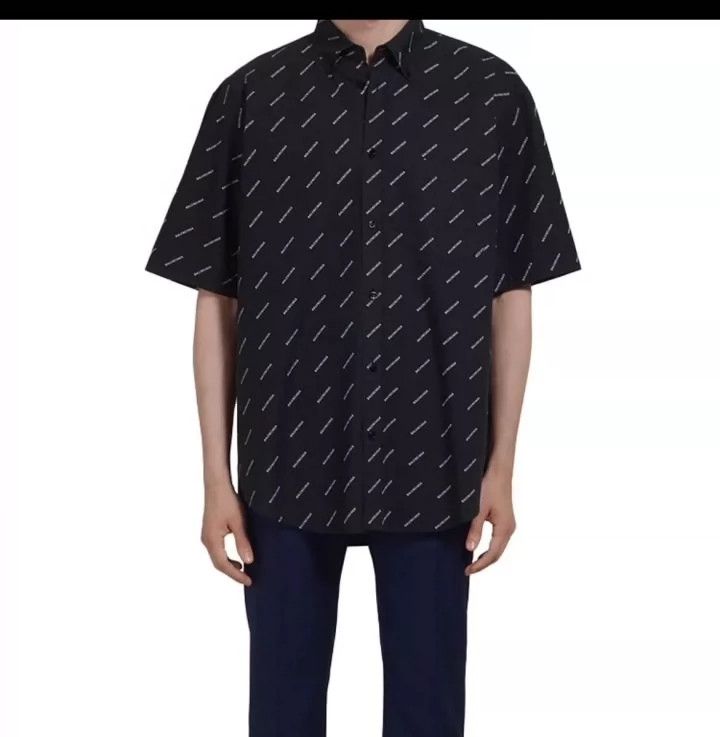 Balenciaga Balenciaga Black Logo Short Sleeve Shirt - dmc Size US M / EU 48-50 / 2 - 8 Thumbnail