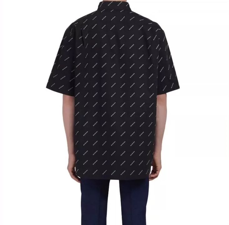 Balenciaga Balenciaga Black Logo Short Sleeve Shirt - dmc Size US M / EU 48-50 / 2 - 9 Thumbnail