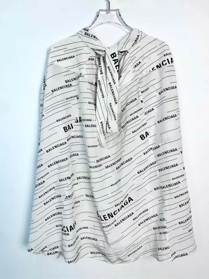 Balenciaga Balenciaga White Long Sleeve Shirt with Logos - dmc Size US S / EU 44-46 / 1 - 2 Thumbnail