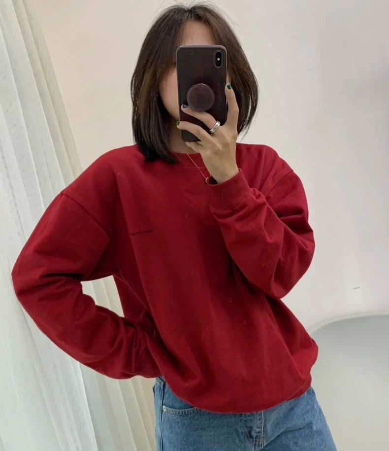 Balenciaga Balenciaga Red Logo Embroidered Sweatshirt - dmc Size US XS / EU 42 / 0 - 3 Thumbnail