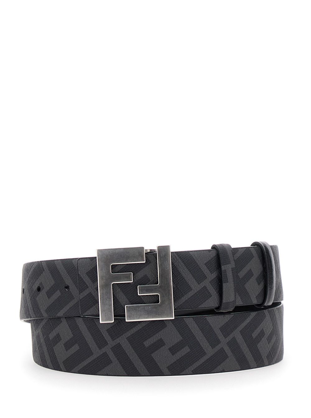 Fendi Black Reversible Belt with FF Logo Buckle in Leather Man Size ONE SIZE - 4 Thumbnail
