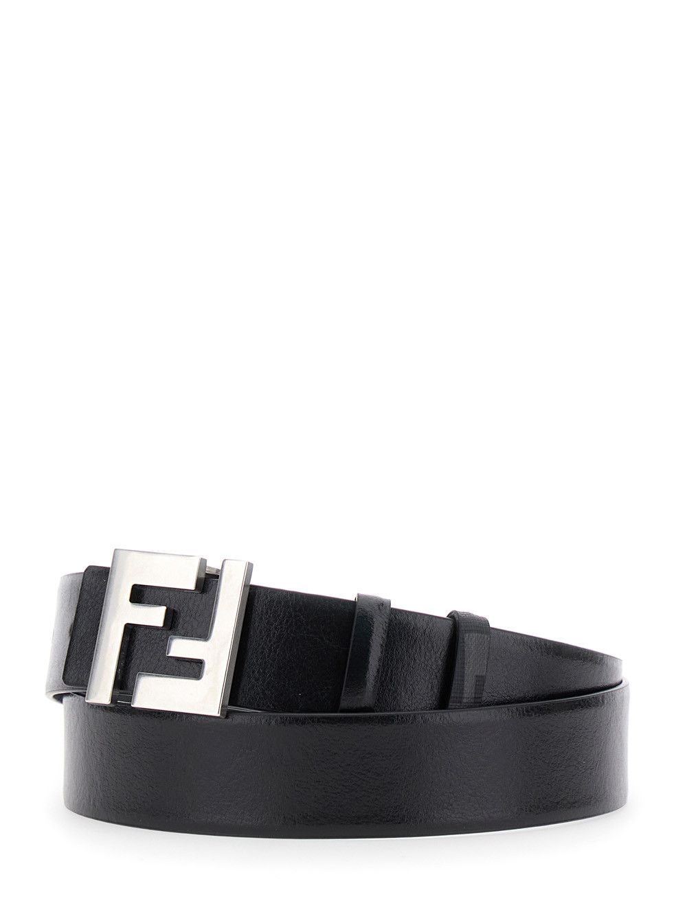Fendi Black Reversible Belt with FF Logo Buckle in Leather Man Size ONE SIZE - 2 Thumbnail