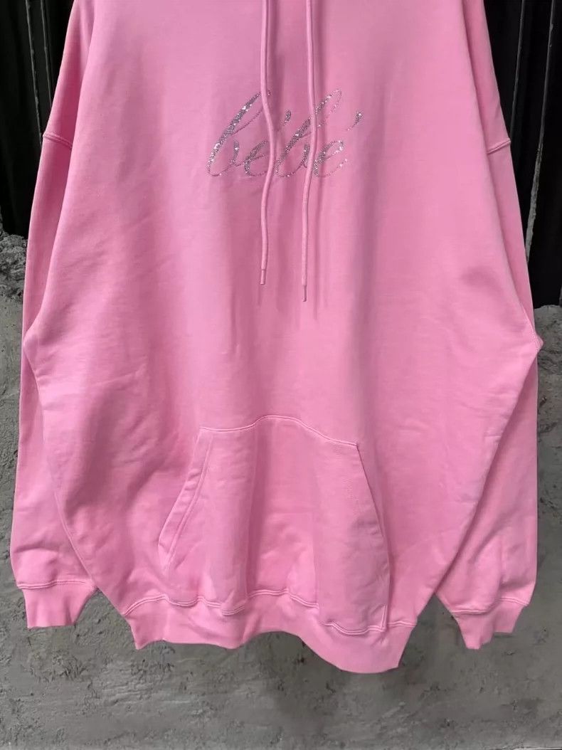 Balenciaga Balenciaga Pink BeBe Rhinestone Hoodie - dmc Size US S / EU 44-46 / 1 - 4 Thumbnail