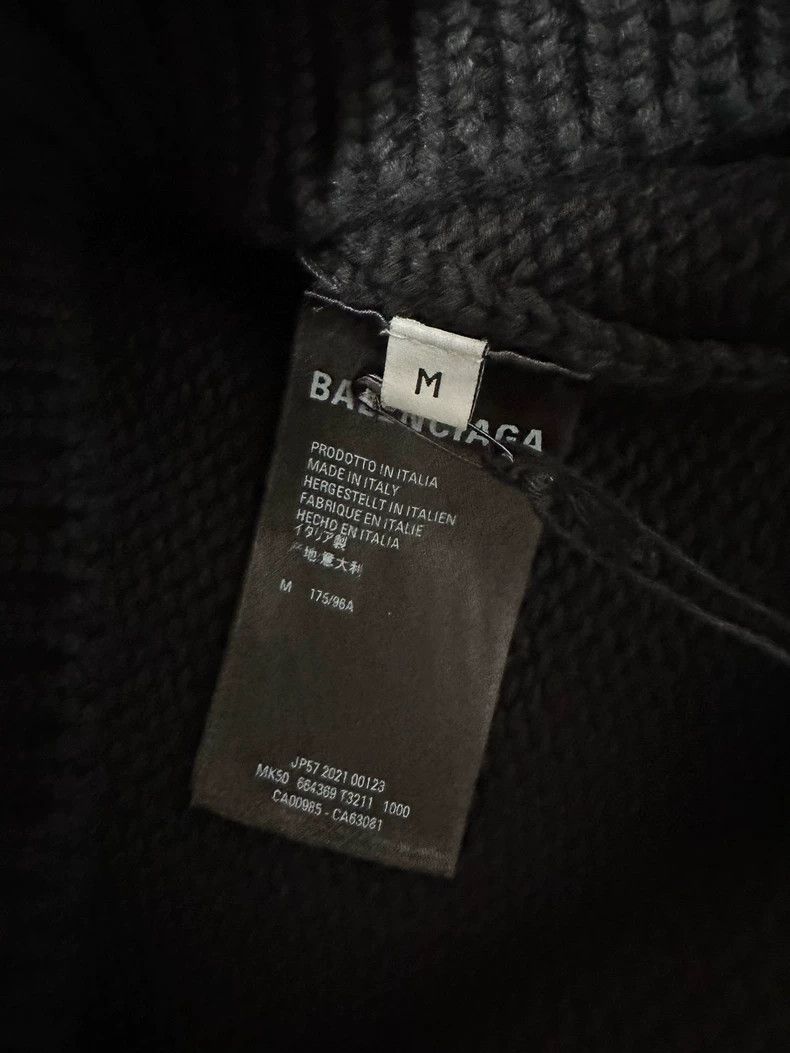 Balenciaga BALENCIAGA Black Knit Round Collar Sweater - dmc Size US M / EU 48-50 / 2 - 6 Thumbnail
