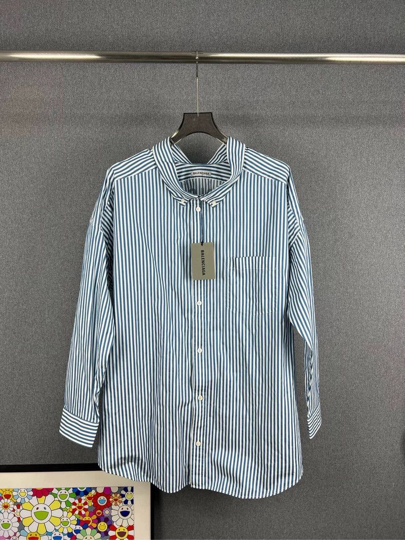 Balenciaga BALENCIAGA Striped Shirt with Logo - dmc Size US M / EU 48-50 / 2 - 2 Thumbnail