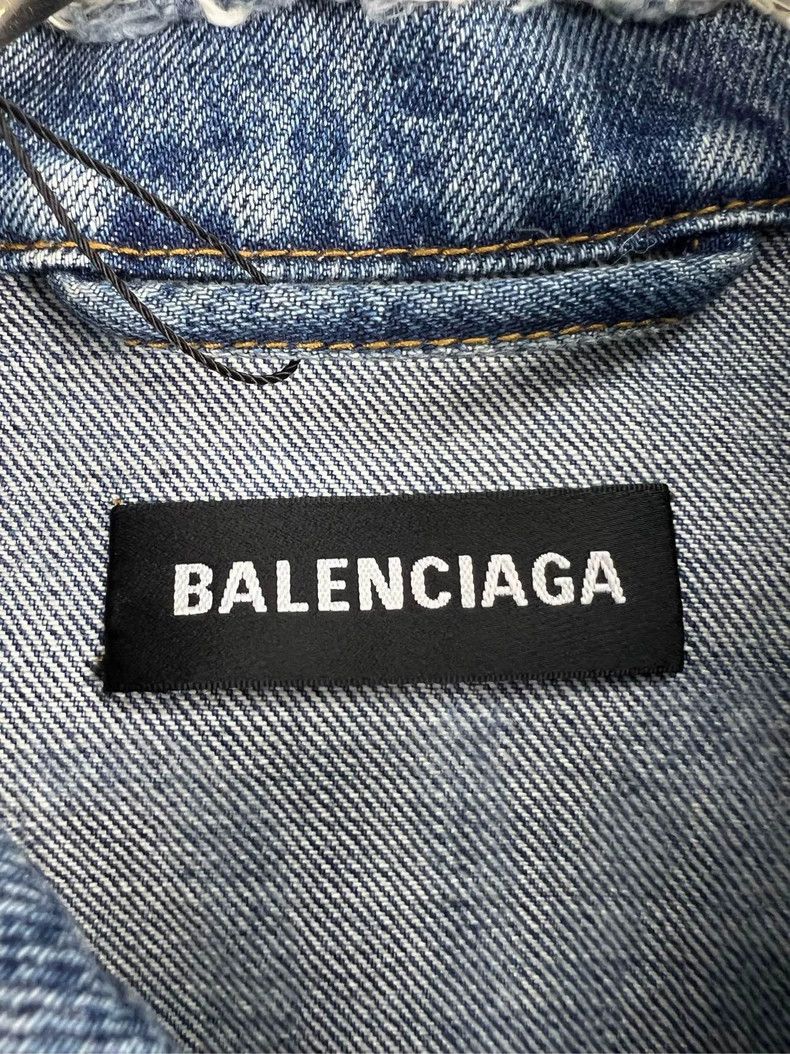 Balenciaga BALENCIAGA Denim Jacket with Logo Back - dmc Size US M / EU 48-50 / 2 - 3 Thumbnail