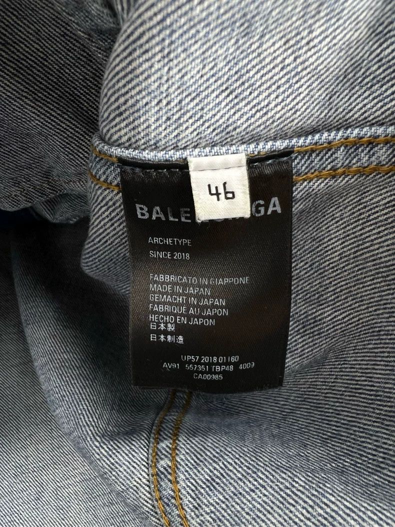 Balenciaga BALENCIAGA Denim Jacket with Logo Back - dmc Size US M / EU 48-50 / 2 - 4 Thumbnail