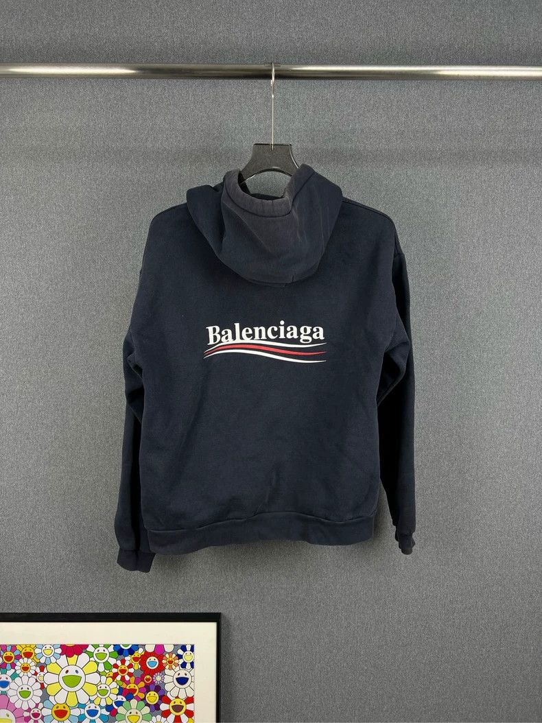 Balenciaga Balenciaga Dark Blue Hoodie with Logo - dmc Size US S / EU 44-46 / 1 - 2 Thumbnail