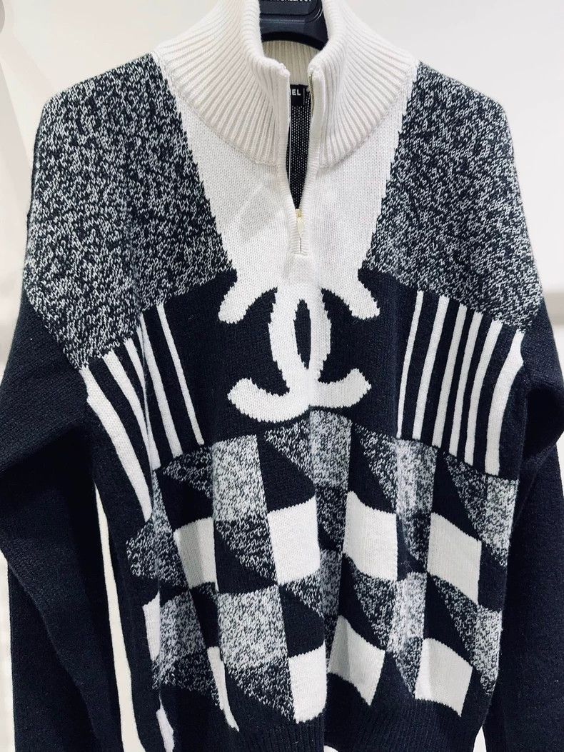 Chanel Chanel 22N Checkerboard Knit Sweater - dmc Size US L / EU 52-54 / 3 - 3 Thumbnail
