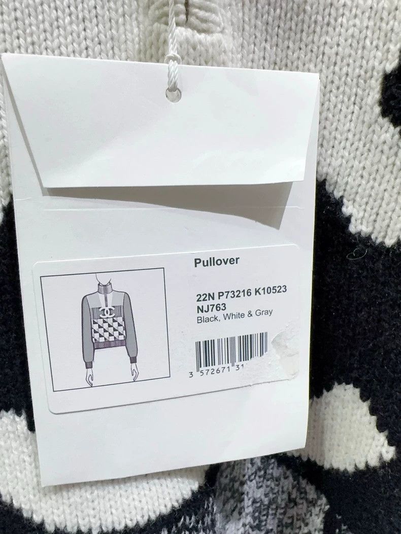 Chanel Chanel 22N Checkerboard Knit Sweater - dmc Size US L / EU 52-54 / 3 - 2 Thumbnail