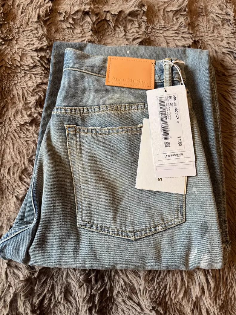 Acne Studios Acne Studios Blue Paint Splash Wide Leg Jeans - dmc Size US 27 - 3 Thumbnail
