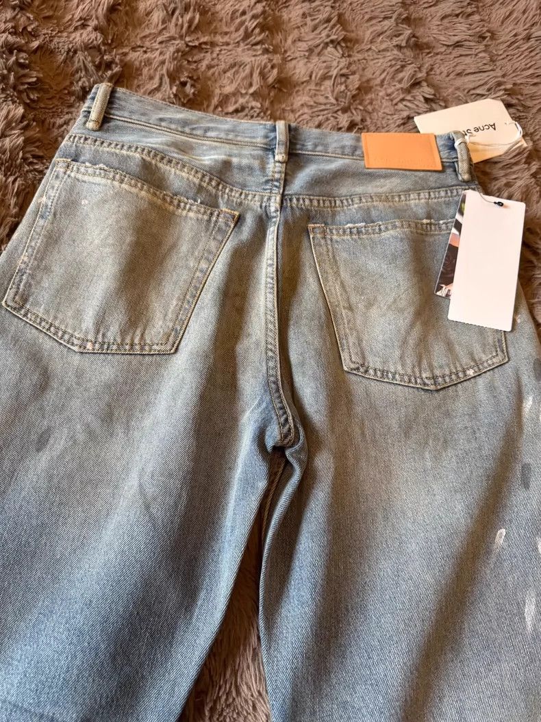 Acne Studios Acne Studios Blue Paint Splash Wide Leg Jeans - dmc Size US 27 - 6 Thumbnail