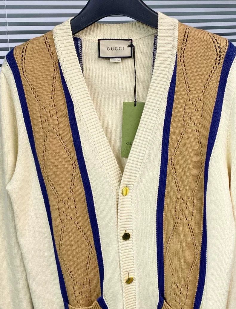Gucci Gucci Knit Cardigan V-Neck Color-Block Design - dmc Size US L / EU 52-54 / 3 - 6 Thumbnail