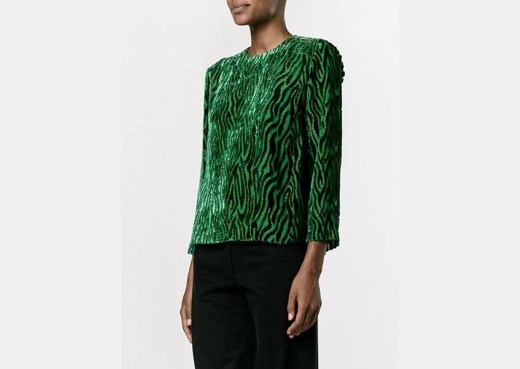 Dries Van Noten Green Silk Blend Pullover Top - dmc Size US S / EU 44-46 / 1 - 3 Thumbnail