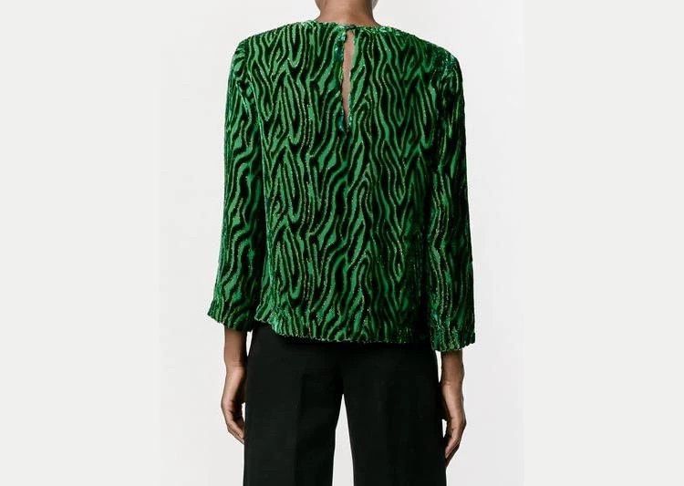 Dries Van Noten Green Silk Blend Pullover Top - dmc Size US S / EU 44-46 / 1 - 4 Thumbnail