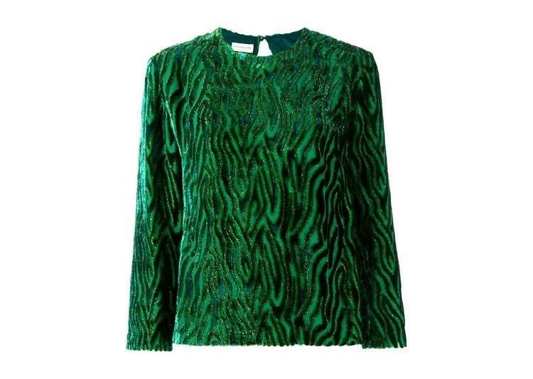 Dries Van Noten Green Silk Blend Pullover Top - dmc Size US S / EU 44-46 / 1 - 2 Thumbnail