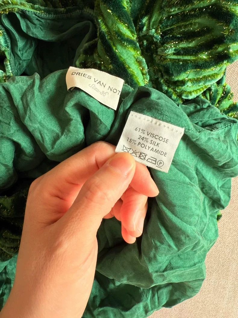 Dries Van Noten Green Silk Blend Pullover Top - dmc Size US S / EU 44-46 / 1 - 8 Thumbnail