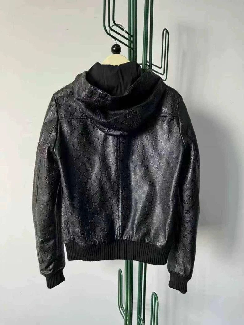 Gucci Gucci Hooded Leather Jacket with Logo Print - dmc Size US M / EU 48-50 / 2 - 2 Thumbnail