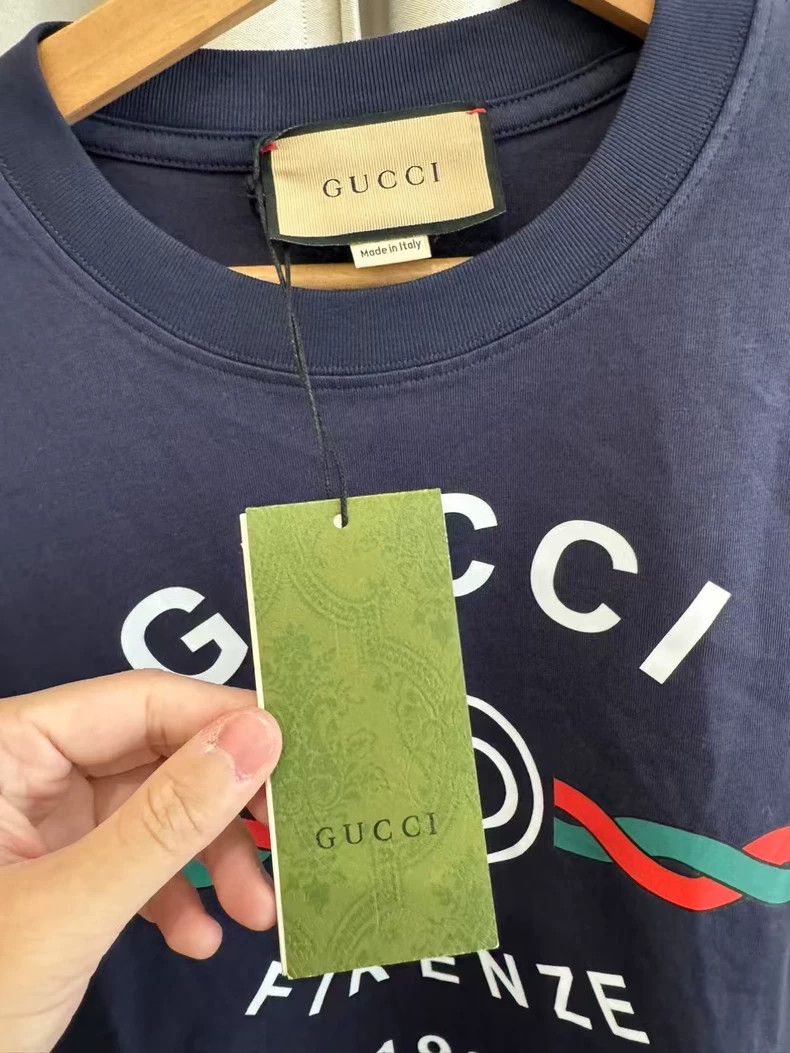 Gucci Gucci Dark Blue 1921 Series Logo T-Shirt - dmc Size US M / EU 48-50 / 2 - 3 Thumbnail