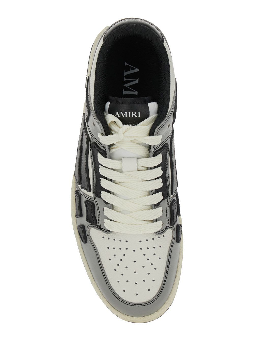 Amiri 'Skel Top Low' Grey Sneakers with Logo Patch on theTongue and Contrasting Details on the Side in Leather Man Size US 8 / EU 41 - 4 Thumbnail