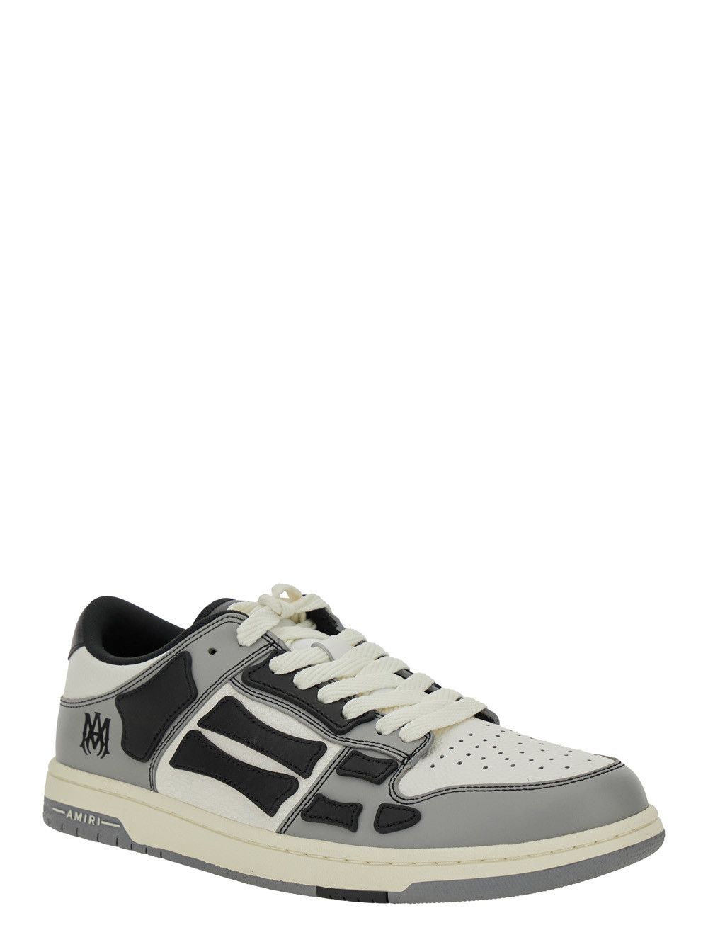 Amiri 'Skel Top Low' Grey Sneakers with Logo Patch on theTongue and Contrasting Details on the Side in Leather Man Size US 9 / EU 42 - 2 Thumbnail