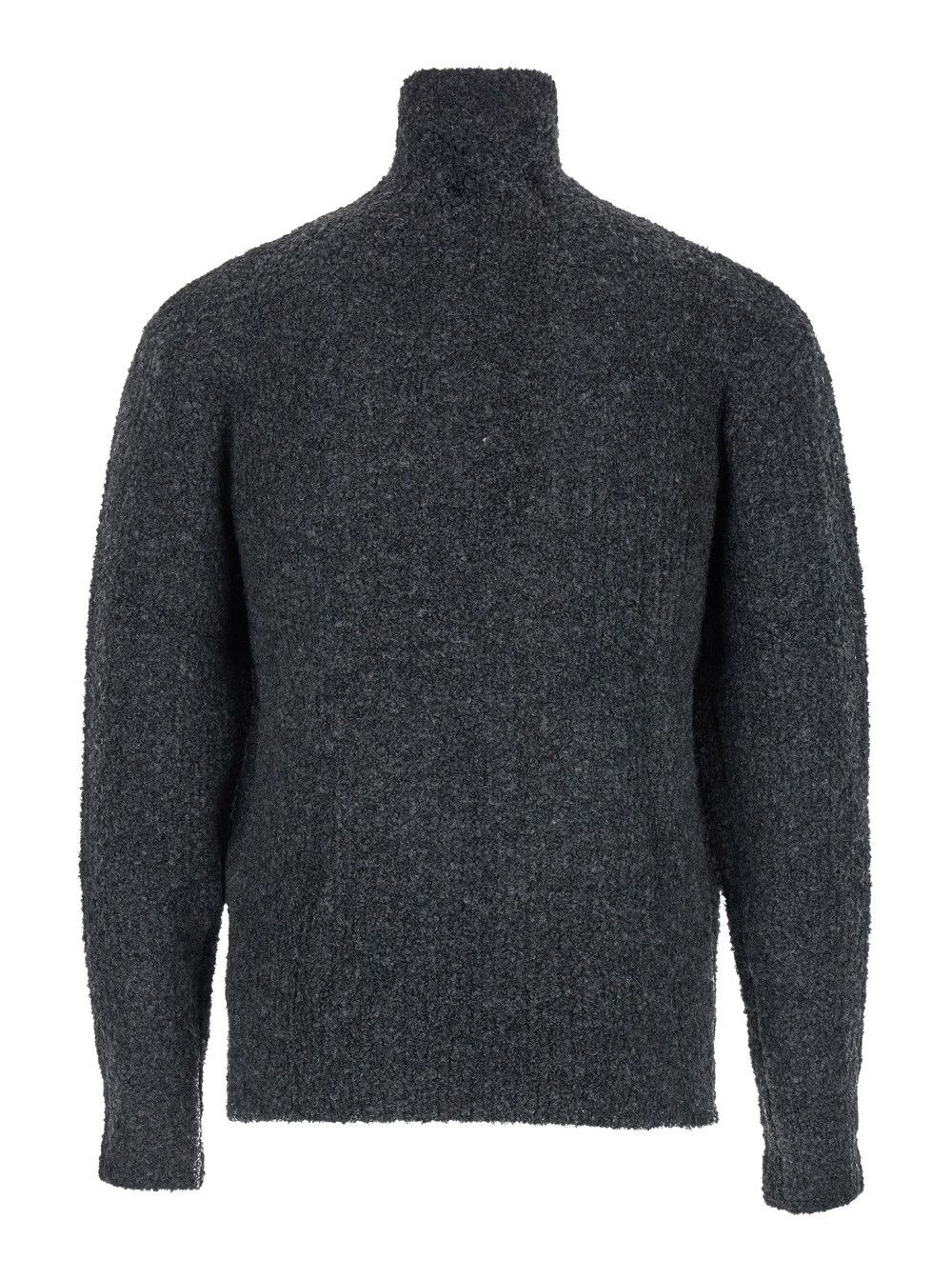 TONYWACK Grey High Neck Swater with Zip in Wool Blend Man Size US S / EU 44-46 / 1 - 2 Thumbnail