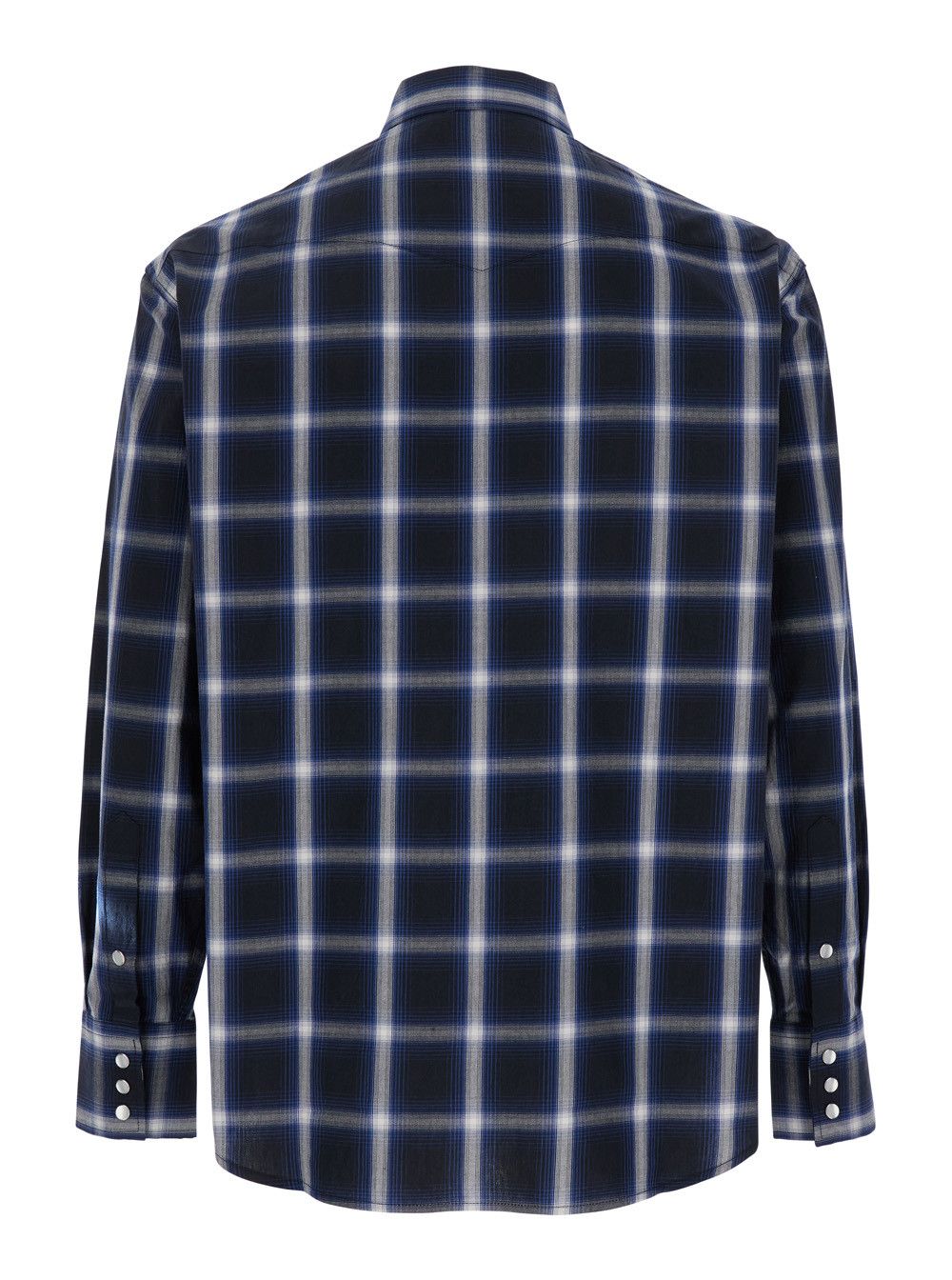 TONYWACK Blue Shirt with Classic Collar and All-Over Check Motif in Cotton Man Size US L / EU 52-54 / 3 - 2 Thumbnail