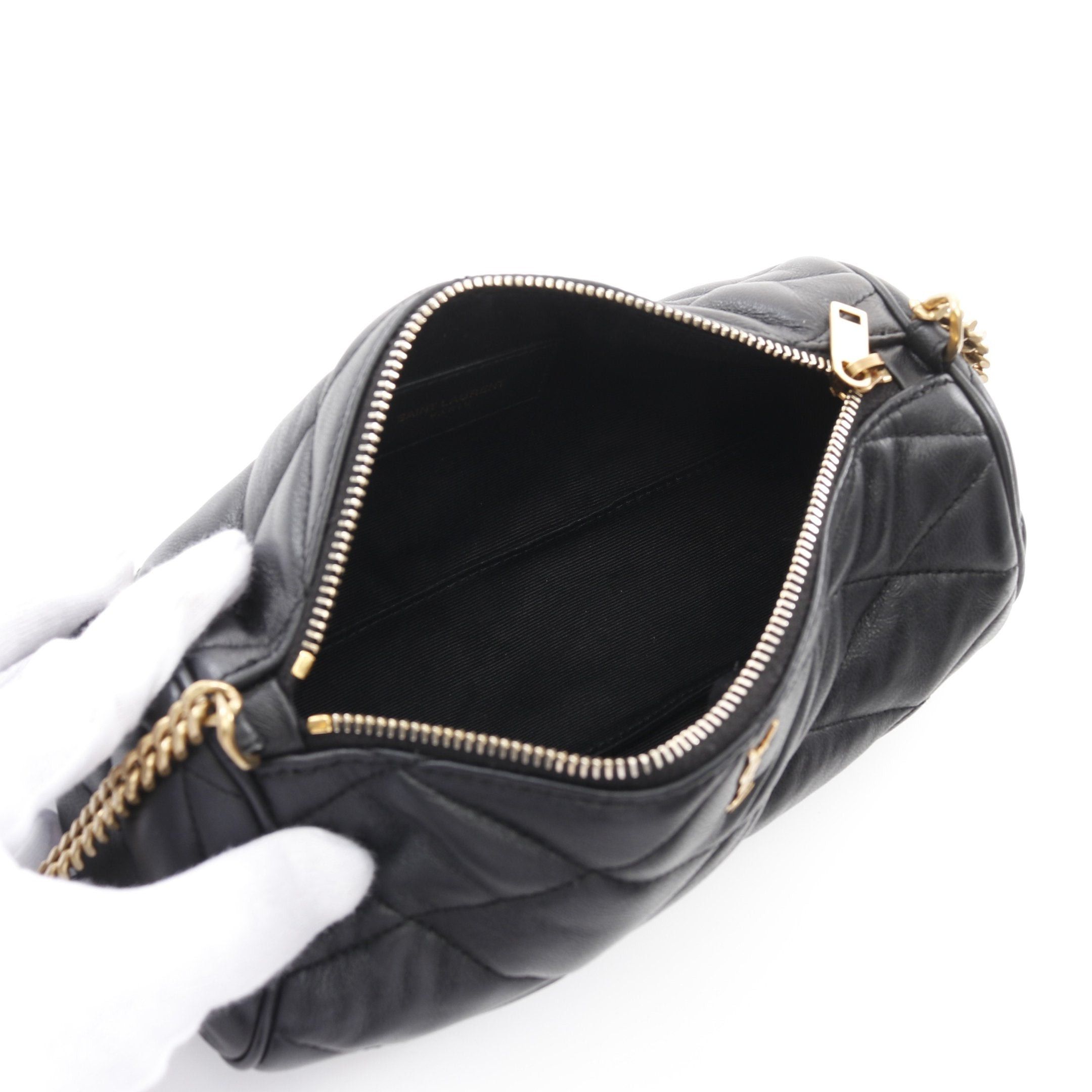 Yves Saint Laurent Yves Saint Laurent Chain Shoulder Bag Leather Black Size ONE SIZE - 3 Thumbnail