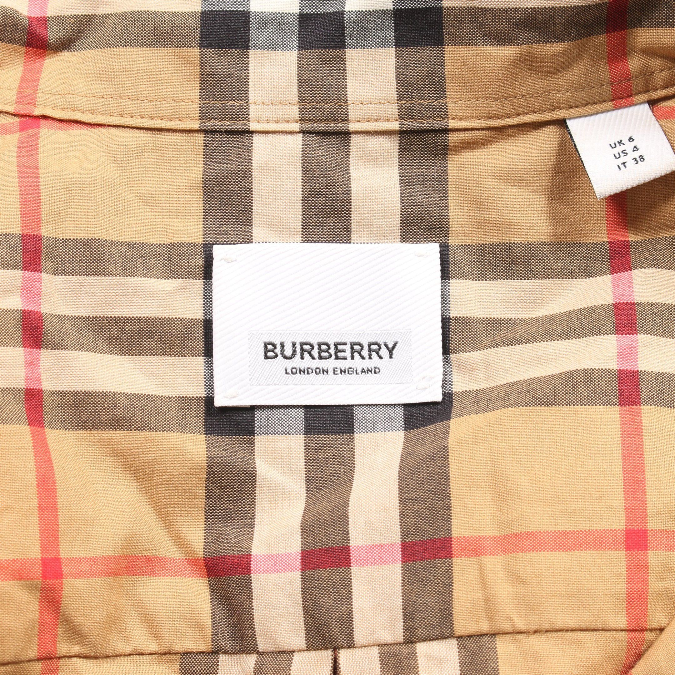 Burberry Burberry Nova Check Shirt Dress Cotton Beige Multicolor Size ONE SIZE - 3 Thumbnail
