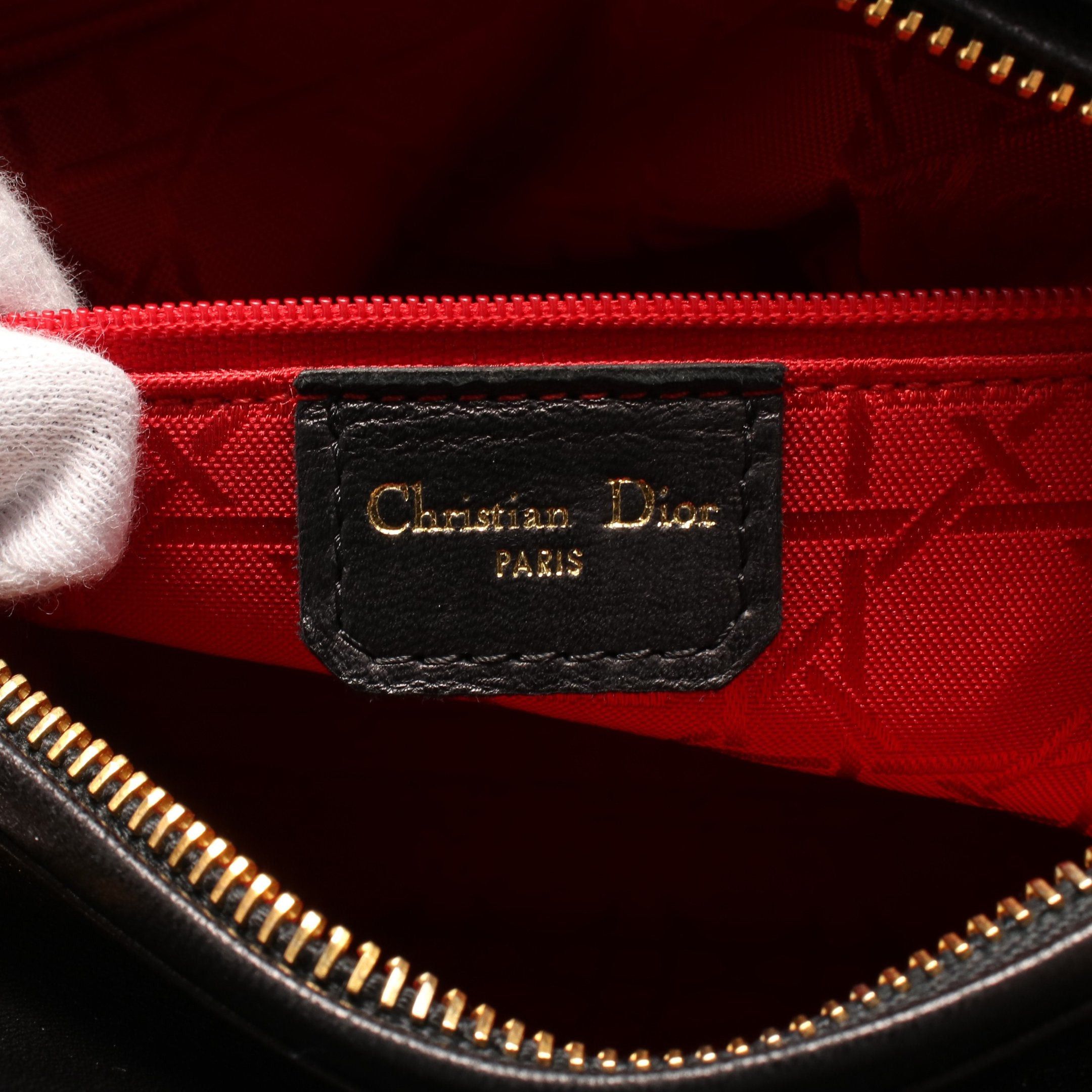 Dior Dior Lady Dior Canage Handbag Leather Black Size ONE SIZE - 4 Thumbnail