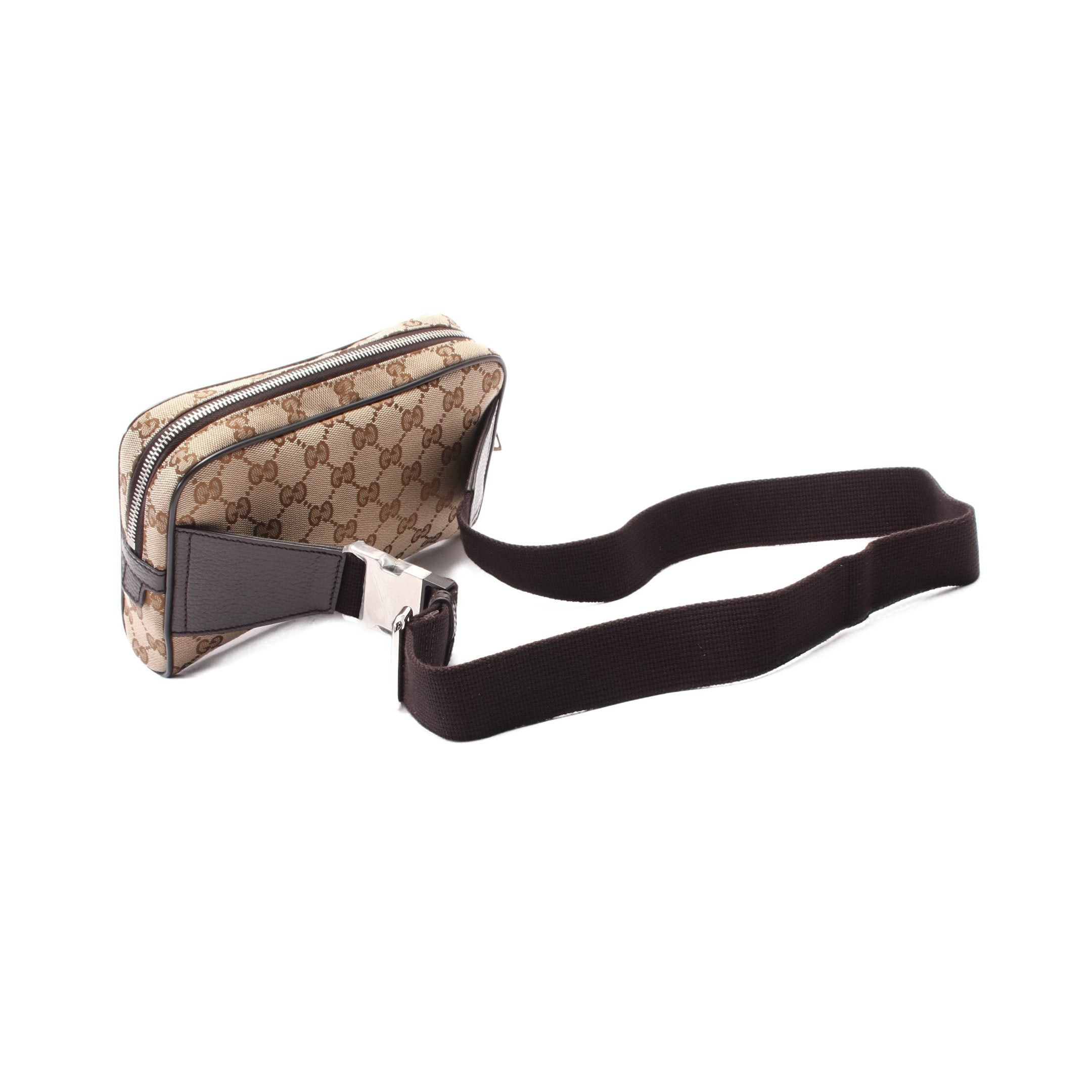 Gucci Gucci Body Bag Waist Canvas Leather Beige Dark Brown Size ONE SIZE - 2 Thumbnail