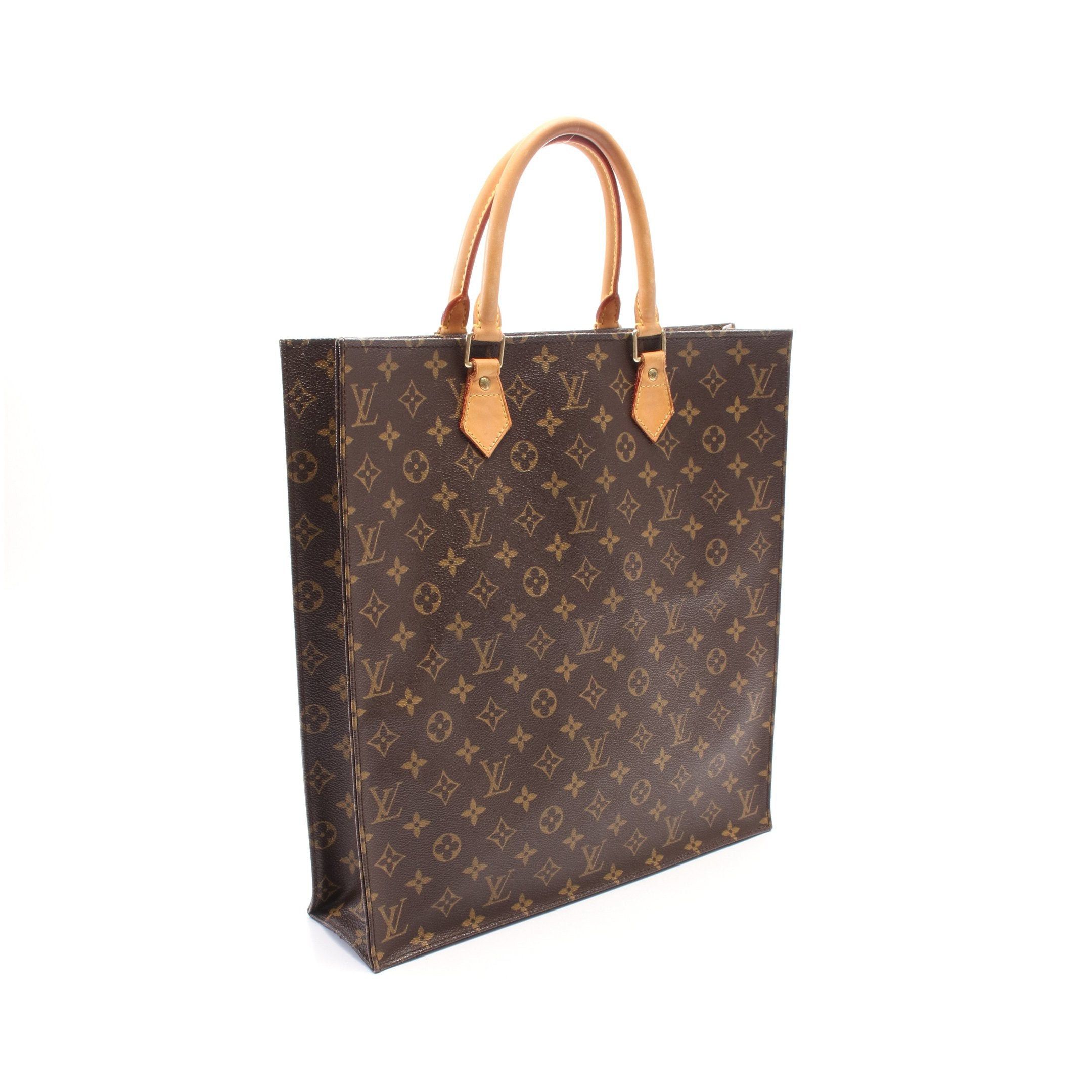 Louis Vuitton Louis Vuitton Sac Plat Monogram Handbag Tote Bag Leather Brown Size ONE SIZE - 2 Thumbnail