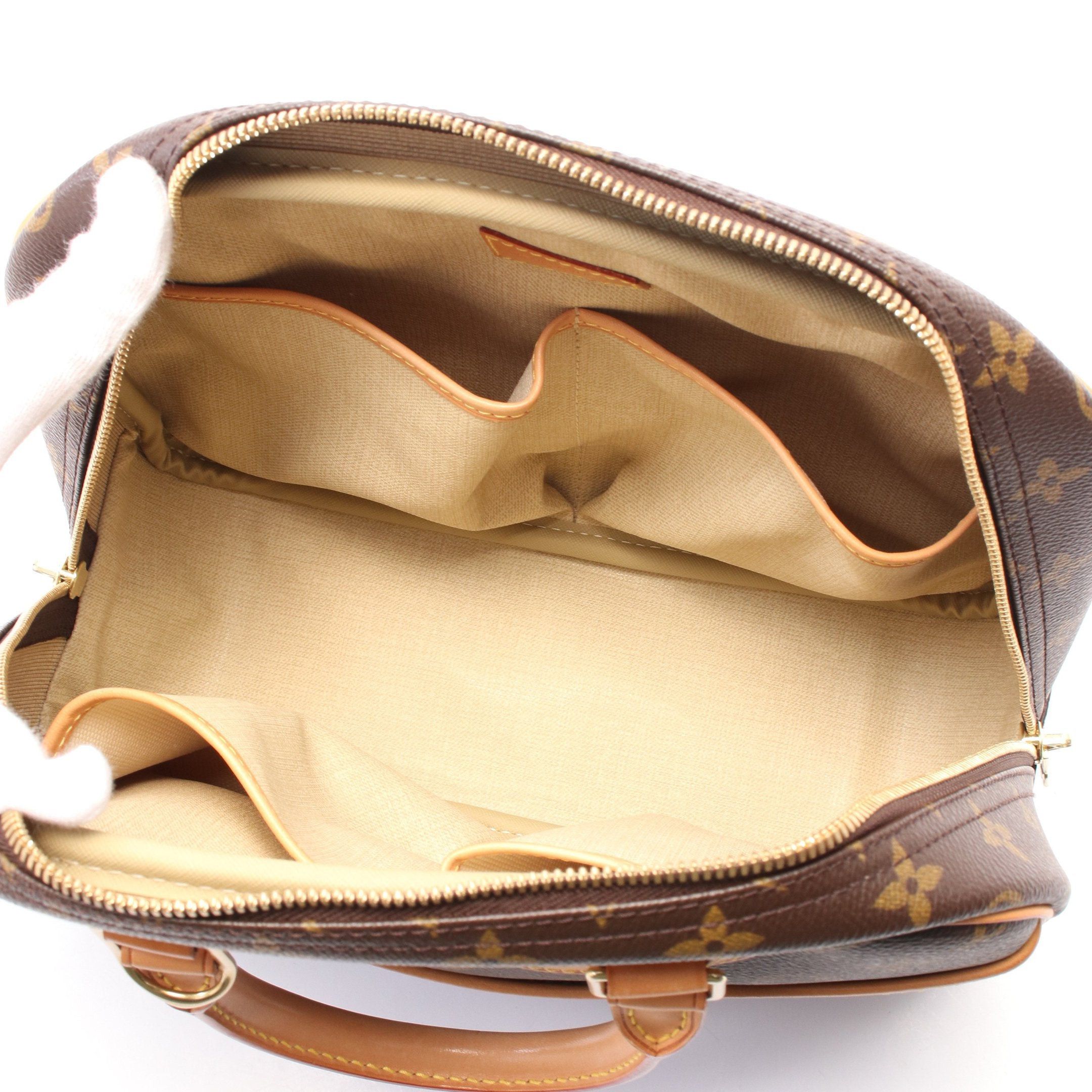 Louis Vuitton Louis Vuitton Trouville Monogram Handbag Leather Brown Size ONE SIZE - 3 Thumbnail