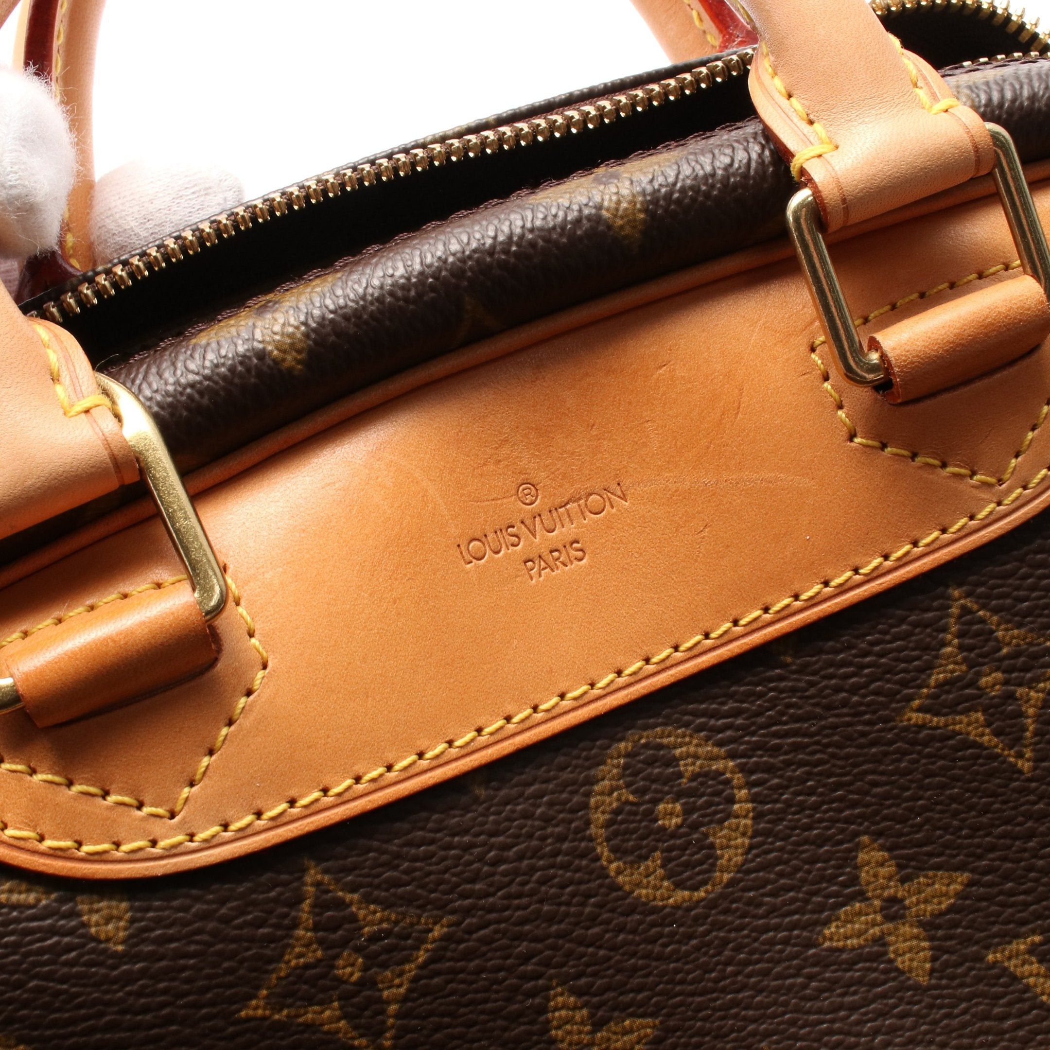 Louis Vuitton Louis Vuitton Trouville Monogram Handbag Leather Brown Size ONE SIZE - 7 Thumbnail