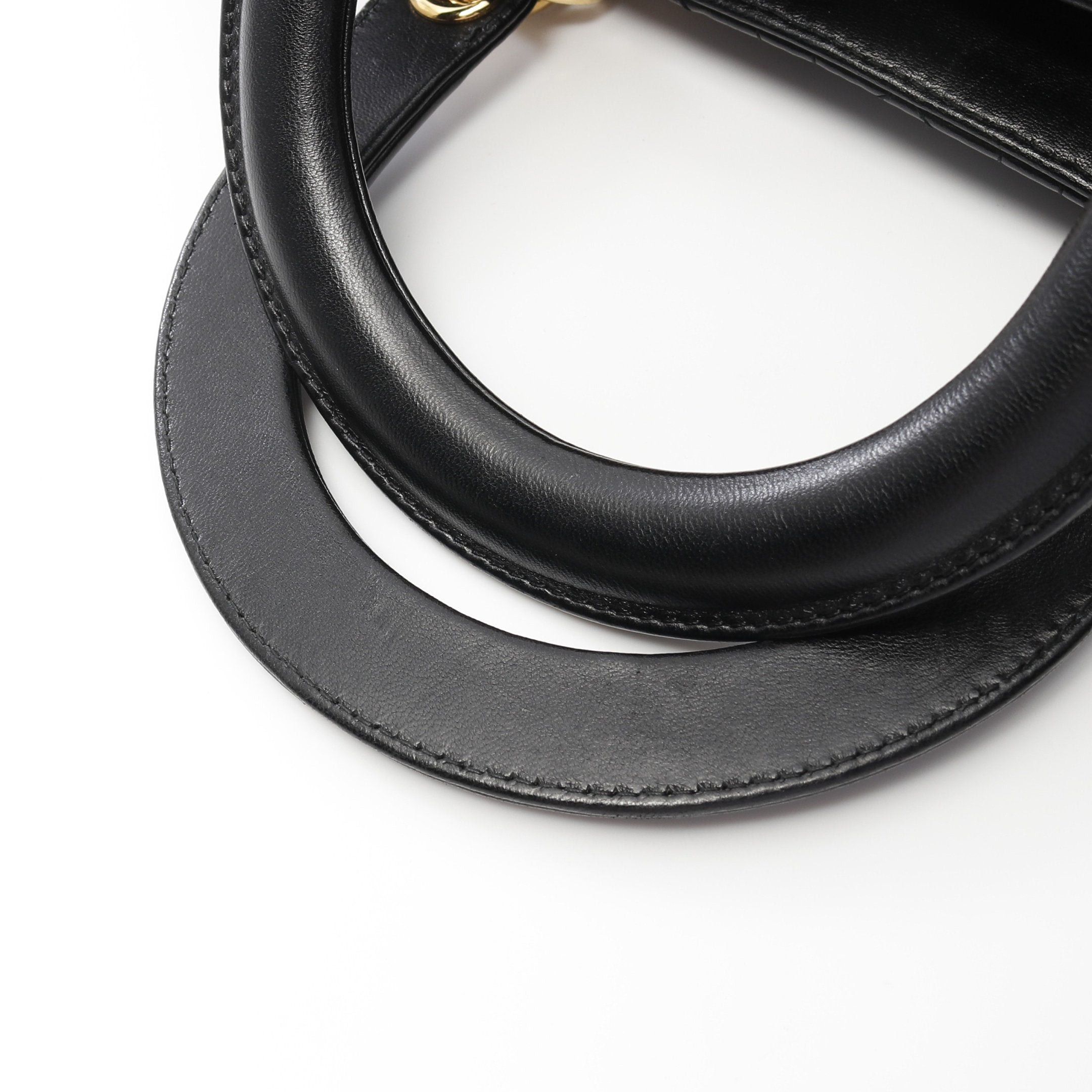 Dior Dior Lady Dior Large Canage Handbag Leather Black Size ONE SIZE - 7 Thumbnail